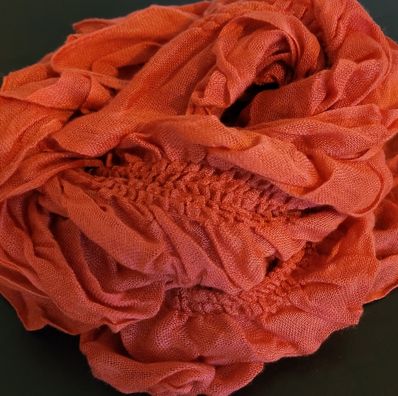 ❤ 3/$50 Ruffled 🔥 Peach/Coral scarf - Picture 10 of 11